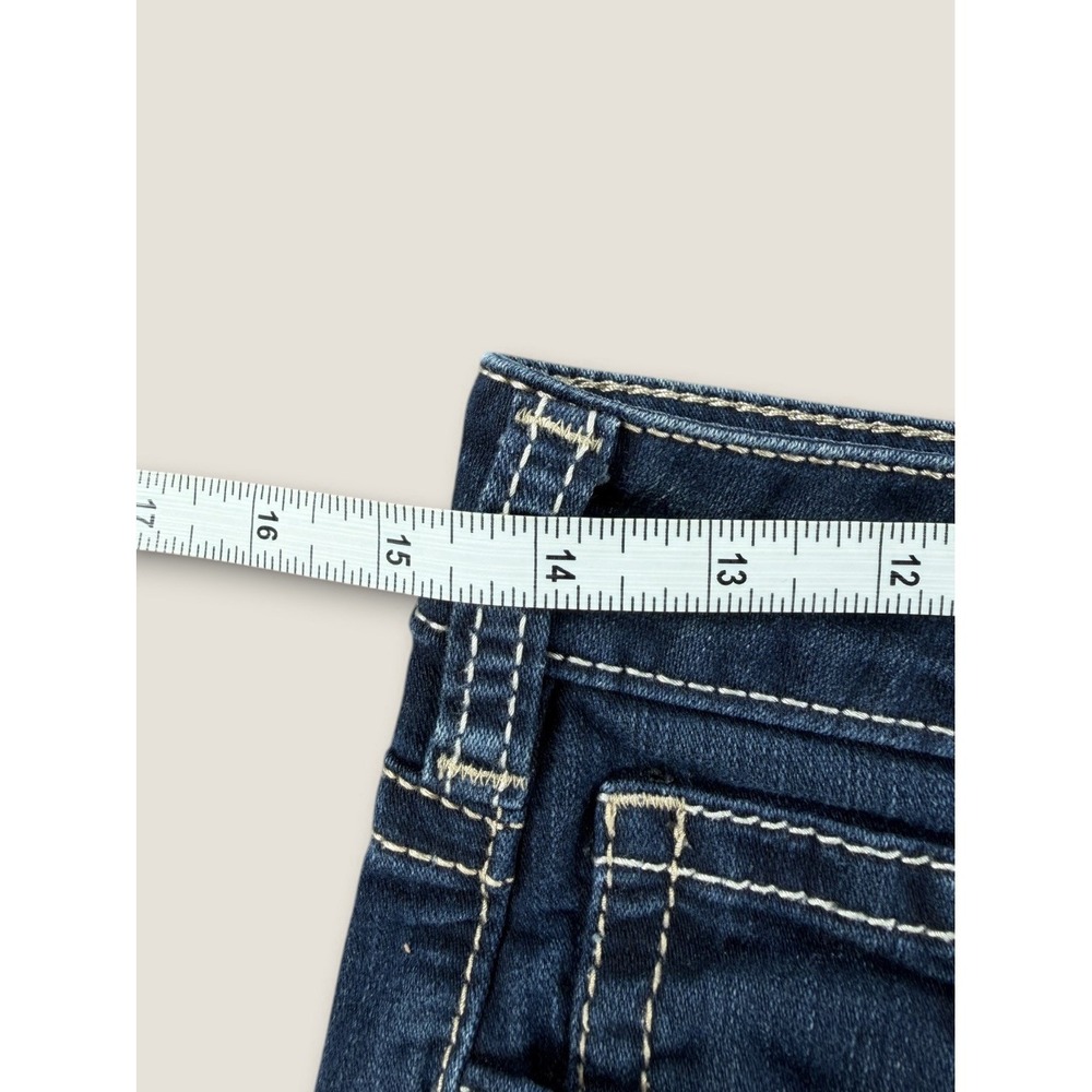 Silver Jeans Suki High Capri 28 W28 L24 Dark Wash Stretch Denim Thick Stitch - Picture 7 of 12